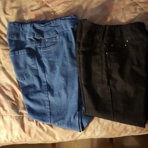 2 Pr. Pull up BLAIR JEANS sz. 8p Black/Blue